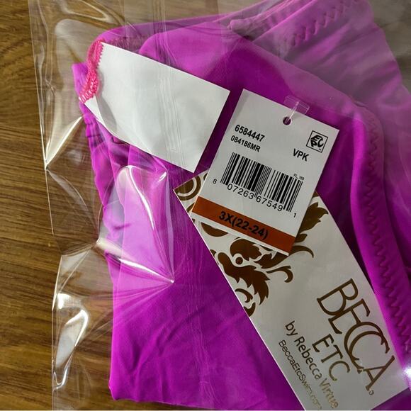 Becca color code hipster Bikini bottoms vivid pink - 3X - Picture 10 of 10